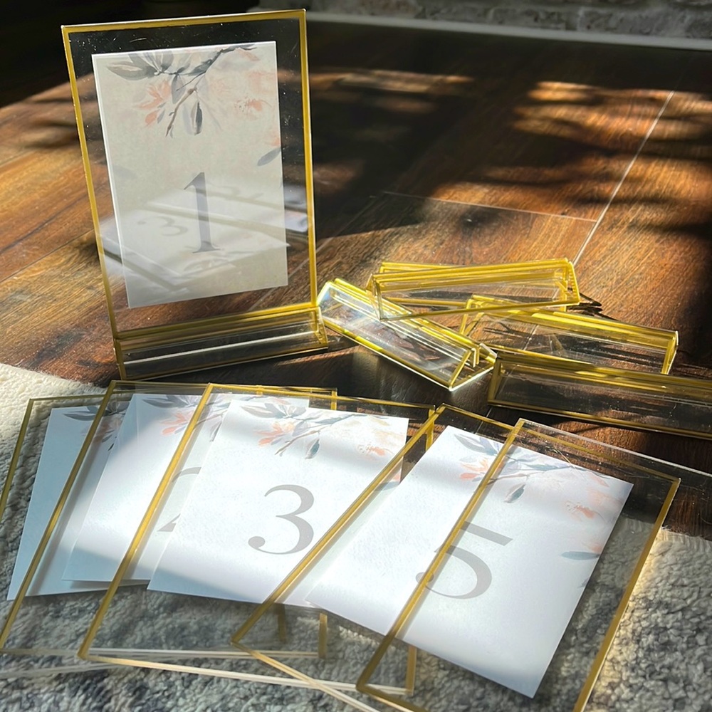 Wedding table number signs